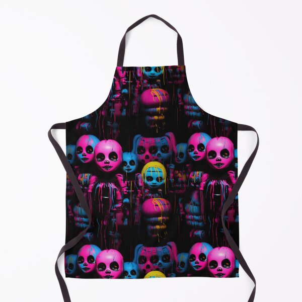 Item preview, Creepy dolls synthwave cyberpunk pattern designed and sold by GlitchGrotesque.