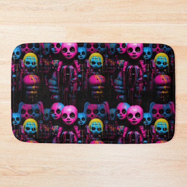 Item preview, Creepy dolls synthwave cyberpunk pattern  designed and sold by GlitchGrotesque.