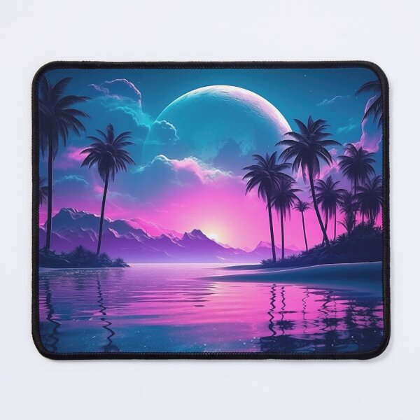 Item preview, Neon Tropic Dreams: Luminous Synthwave Retreat designed and sold by Mullet Monkey.