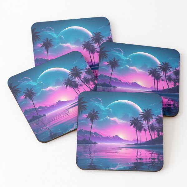 Item preview, Neon Tropic Dreams: Luminous Synthwave Retreat designed and sold by Mullet Monkey.