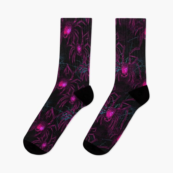 Item preview, Spiders synthwave cyberpunk pattern designed and sold by GlitchGrotesque.