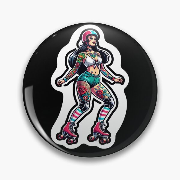 Item preview, Tattooed Woman Rollerskater designed and sold by PinUpPizzazz.