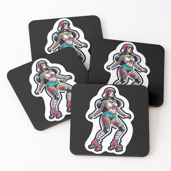 Item preview, Tattooed Woman Rollerskater designed and sold by PinUpPizzazz.