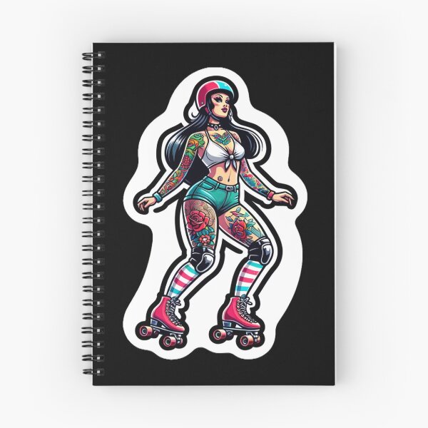 Item preview, Tattooed Woman Rollerskater designed and sold by PinUpPizzazz.