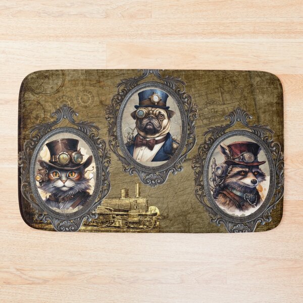Item preview, Steampunk Animals: Cat, Pug Dog, And Raccoon designed and sold by cm006j.