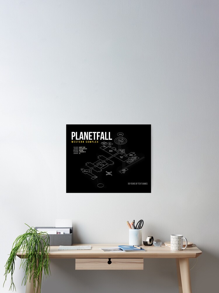 Thumbnail 2 of 3, Poster, Infocom Planetfall Map designed and sold by aaronareed.