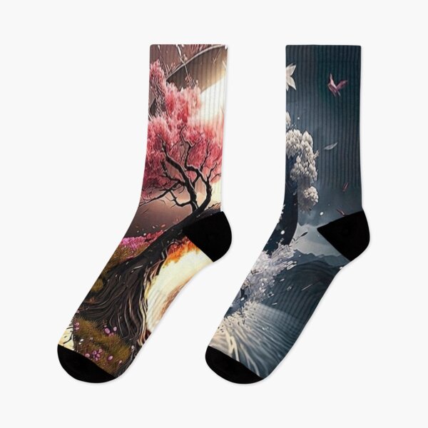 Item preview, Harmony between Fire and Flowers: Artistic Representation of the Yin and Yang Symbol designed and sold by TroviTutto.