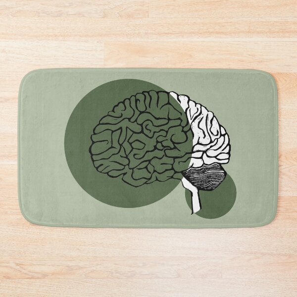 Item preview, Brain | Green | Linocut Brain designed and sold by Aspire Happy Art.