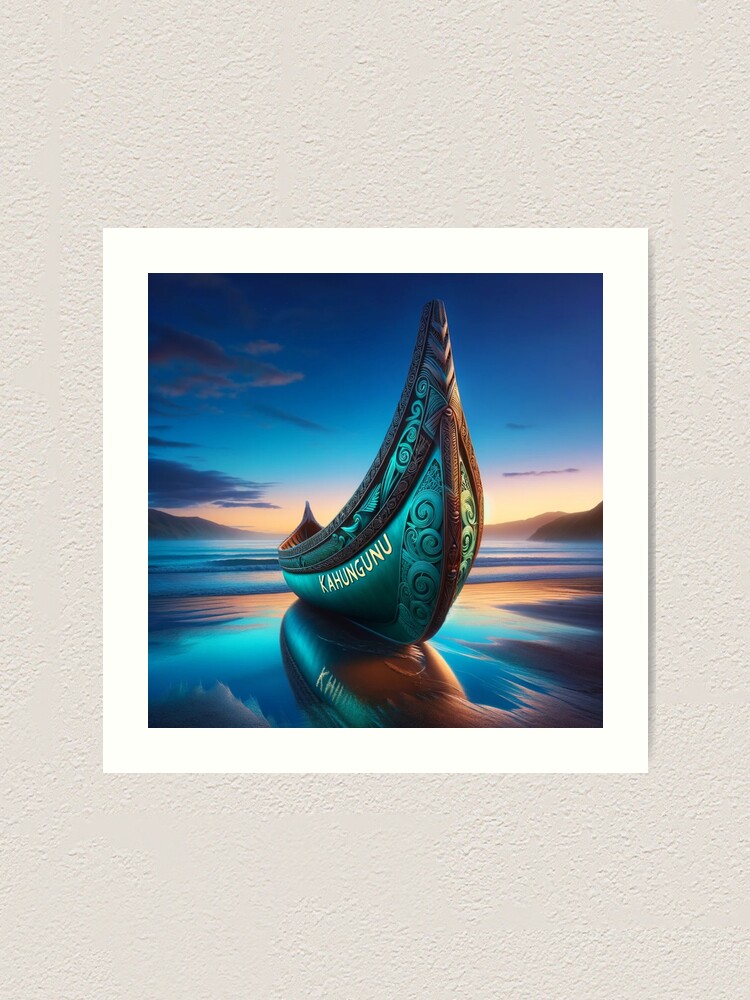 Original and unique painting of a blue whale with stylised waves - inspired by Maori online art and the Koru shape, perfect for a sea & beach lover