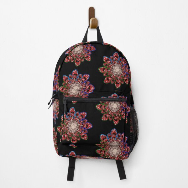 Item preview, Red Mushroom Mandala with multicolored background designed and sold by DaveDanchuk.