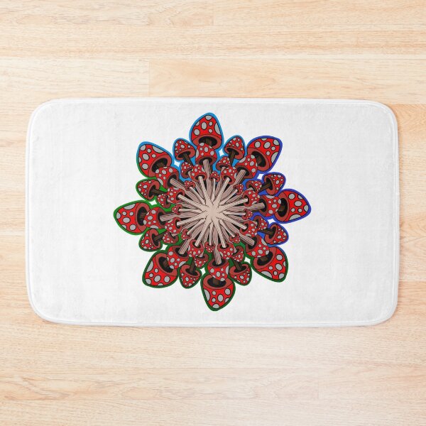 Item preview, Red Mushroom Mandala with multicolored background designed and sold by DaveDanchuk.