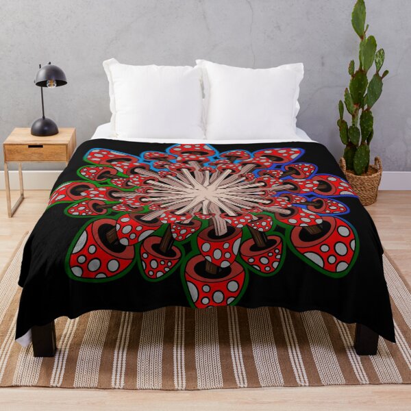 Item preview, Red Mushroom Mandala with multicolored background designed and sold by DaveDanchuk.