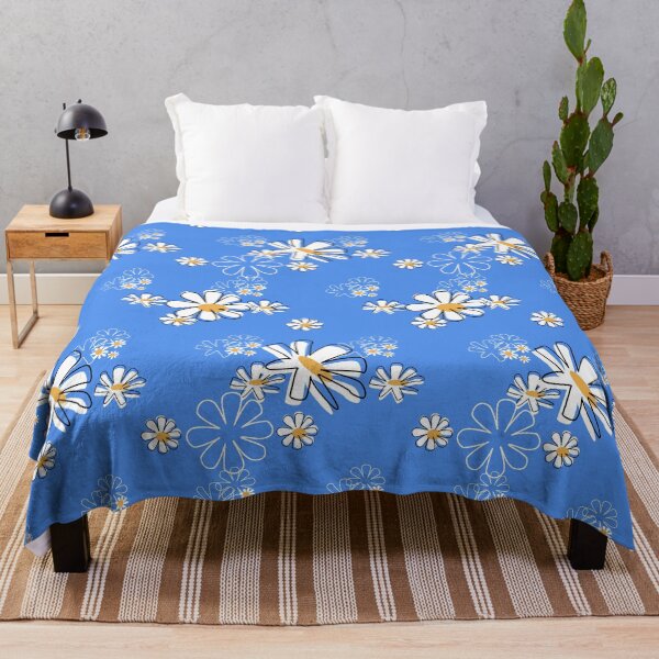 Item preview, Fresh White Daisies on Sky Blue Seamless Repeat Floral designed and sold by Sharon Schwalbe.