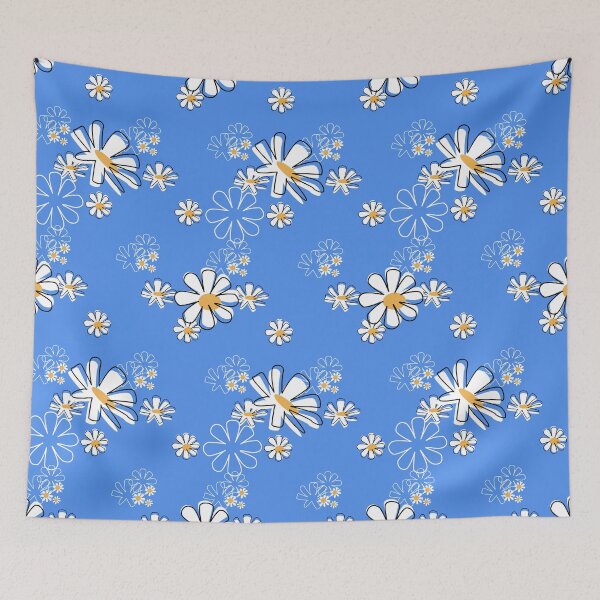 Item preview, Fresh White Daisies on Sky Blue Seamless Repeat Floral designed and sold by Sharon Schwalbe.
