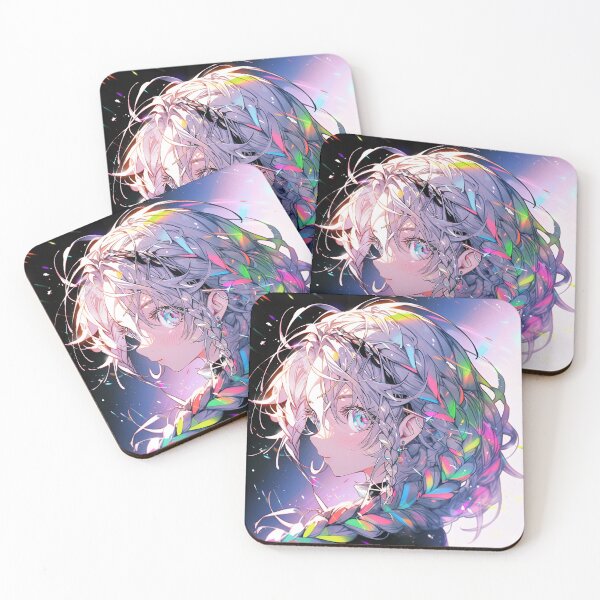 Item preview, Holographic Futuristic Braid Fantasy Anime Girl designed and sold by bubblegoth.
