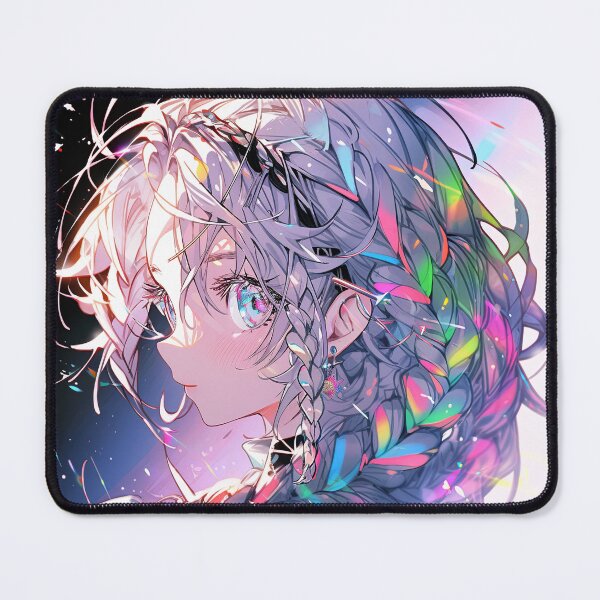 Item preview, Holographic Futuristic Braid Fantasy Anime Girl designed and sold by bubblegoth.