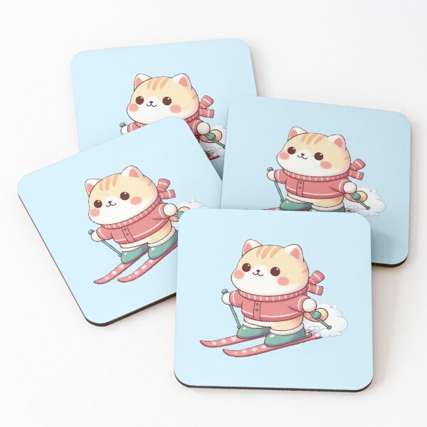 Item preview, Skiing cat ski cute snow designed and sold by SOMI SOMI.