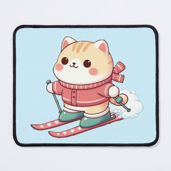 Item preview, Skiing cat ski cute snow designed and sold by SOMI SOMI.
