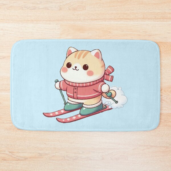 Item preview, Skiing cat ski cute snow designed and sold by SOMI SOMI.