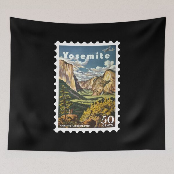 Item preview, Yosemite National Park, vintage travel stamp designed and sold by RabbitK.