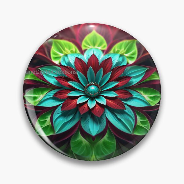 Artikelvorschau, Green and Red Fractal Flower entworfen und verkauft von NerdscapeDC.
