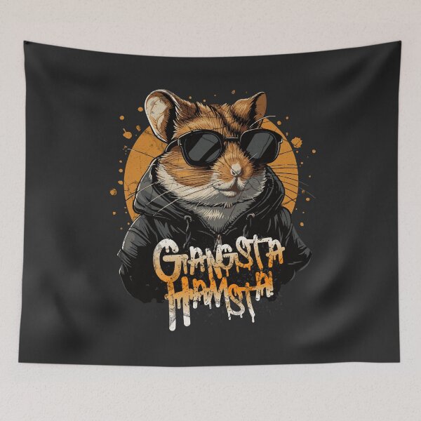 Item preview, Gangsta Hamsta - Cool Hip-Hop Rodent Art designed and sold by Sir Meow Meow.