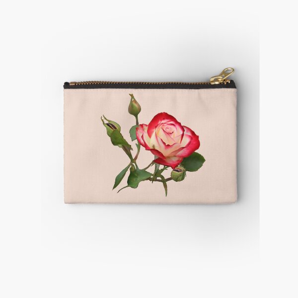 Item preview, Red and Creme Rose with Buds on Pale Earthy Pink designed and sold by STHogan2.