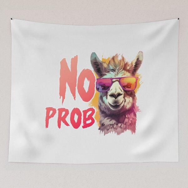 Item preview, No Prob LLama Funny Print designed and sold by Thehatinthecat.
