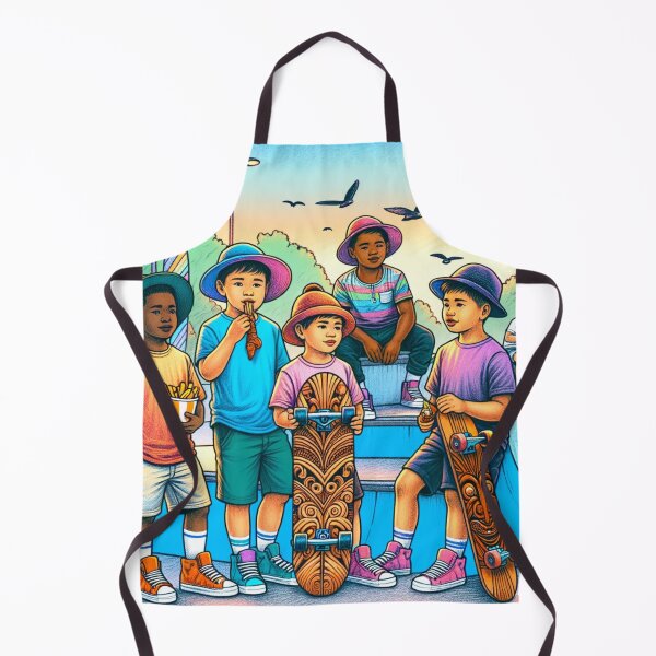 Item preview, Maori Children At Skateboard Park designed and sold by Traci Coxhead.