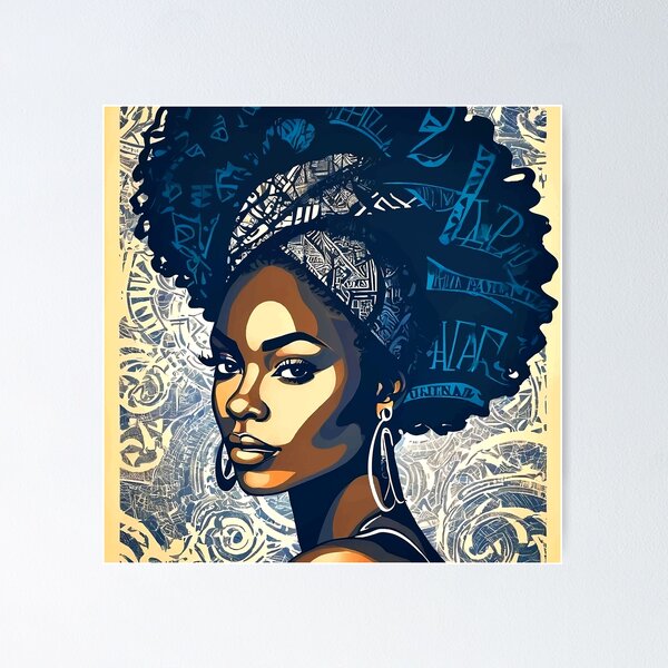 Item preview, Graphical Colorful Portrait - African-American Woman designed and sold by well3eyond.