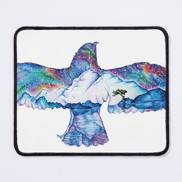 Item preview, Northern Lights and Imaginative Landscape inside a bird Silhouette designed and sold by Brooke Searle.
