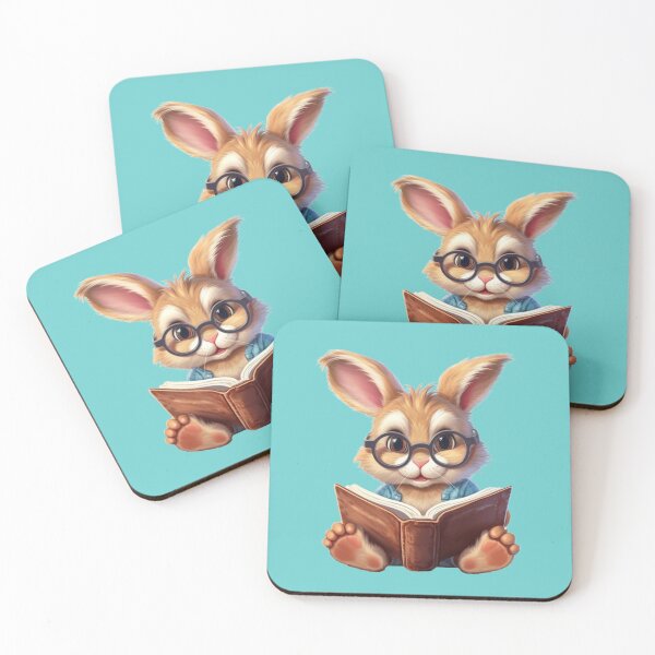 Item preview, Cute rabbit reading in library! designed and sold by fribabywonder.
