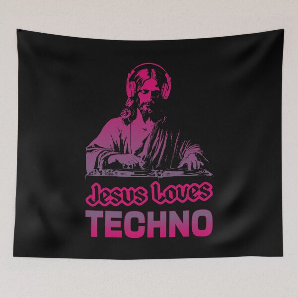 Item preview, Jesus Loves Techno | Techno Music Lover | Techno Life designed and sold by Urban-Alien.