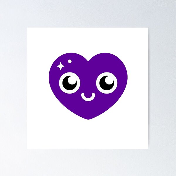 Item preview, Purple Heart with eyes and mouth designed and sold by Andrew Frelas.