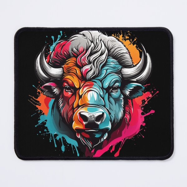 Artikelvorschau, Majestätische Farbexplosion Bison Art entworfen und verkauft von C.Kav.Art.