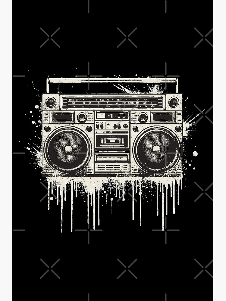 Retro Graffiti Boombox - 80s Style Ghetto Blaster Vintage