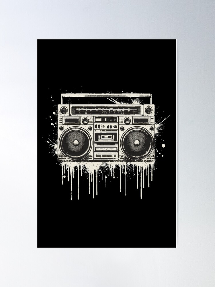 Retro Graffiti Boombox - 80s Style Ghetto Blaster Vintage
