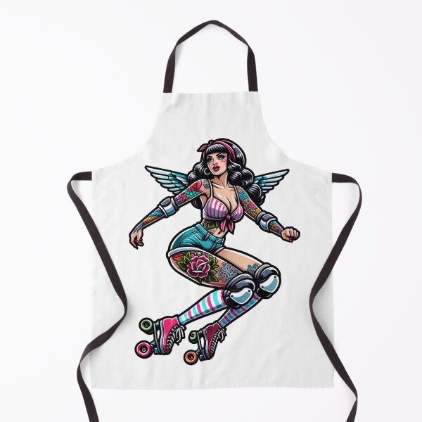 Item preview, Tattooed Rollerskater With Angel Wings designed and sold by PinUpPizzazz.