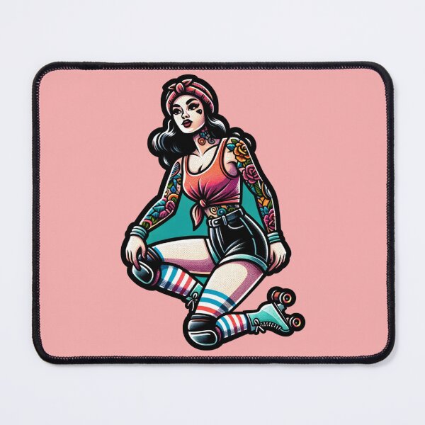 Item preview, Tattooed Rollerskater designed and sold by PinUpPizzazz.