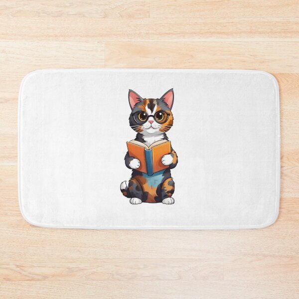 Item preview, Cat tortie reading book designed and sold by KorArtStudio.