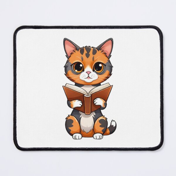 Item preview, Cute cat tortie reading book designed and sold by KorArtStudio.