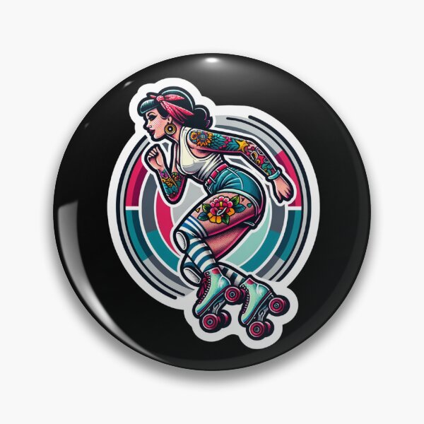 Item preview, Tattooed Rollerskater Pinup designed and sold by PinUpPizzazz.