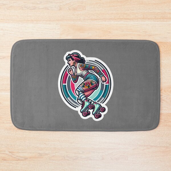 Item preview, Tattooed Rollerskater Pinup designed and sold by PinUpPizzazz.