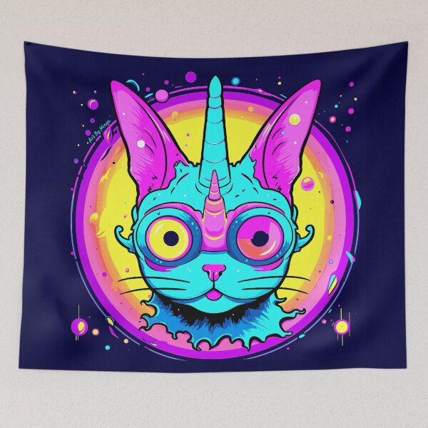 Item preview, Art By Minga Rockin' Unicorn Kitty design designed and sold by Artbyminga.