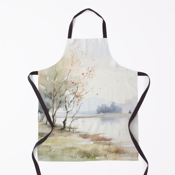 Item preview, Bushes Along Calm Riverbanks Artwork designed and sold by PigmentPulse.