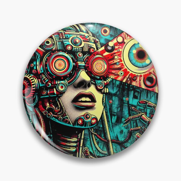 Item preview, Trippy High Tech Psychedelic Alien Cyborg Time Traveler  designed and sold by AIPixelMaster.
