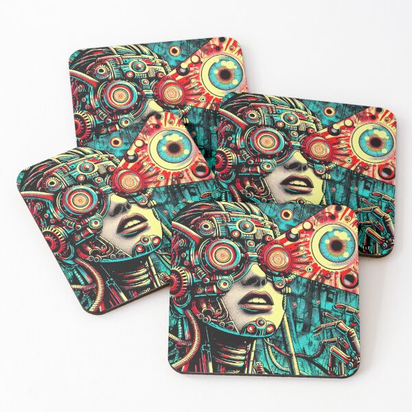 Item preview, Trippy High Tech Psychedelic Alien Cyborg Time Traveler  designed and sold by AIPixelMaster.