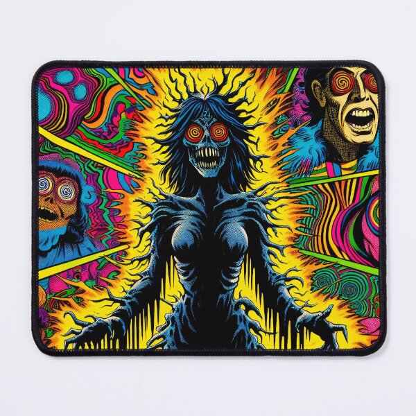 Item preview, Trippy Psychedelic Ghoulish Energized Zombie Girl designed and sold by AIPixelMaster.