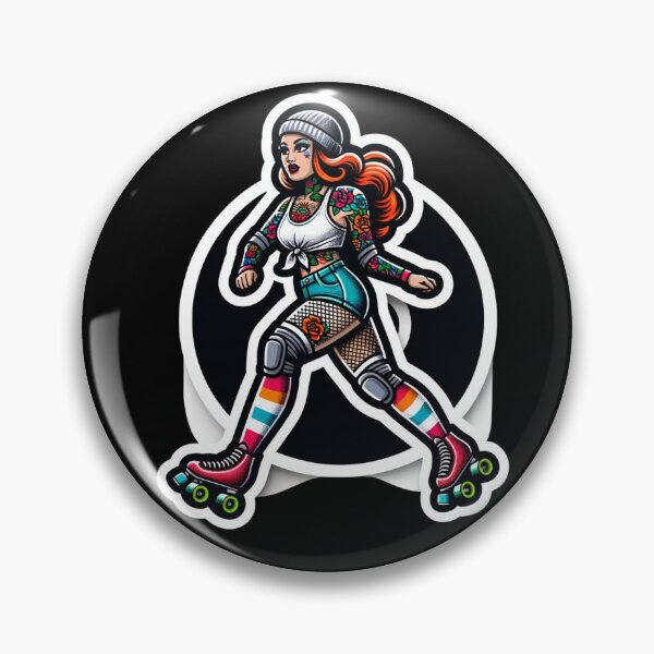 Item preview, Tattooed Rollerskater Pinup designed and sold by PinUpPizzazz.