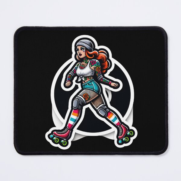 Item preview, Tattooed Rollerskater Pinup designed and sold by PinUpPizzazz.